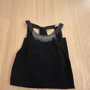 H&M Black Sleeveless Blouse with Silver Detailing